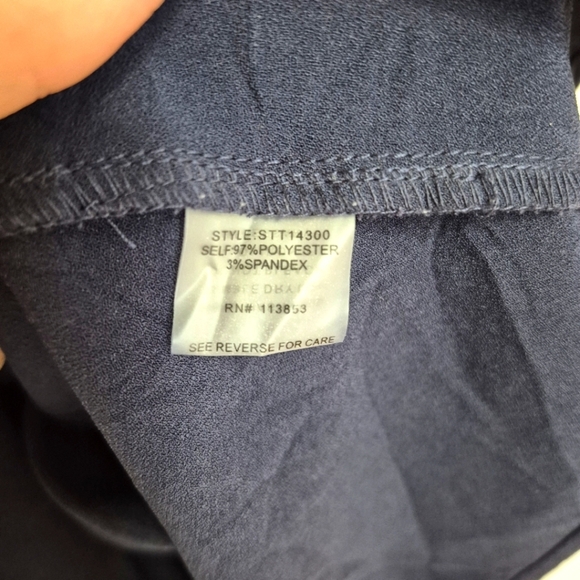 NWT Sugar Lips Women’s Navy Blue Embroidered Cold Shoulder Blouse – Size XS - Picture 5 of 7